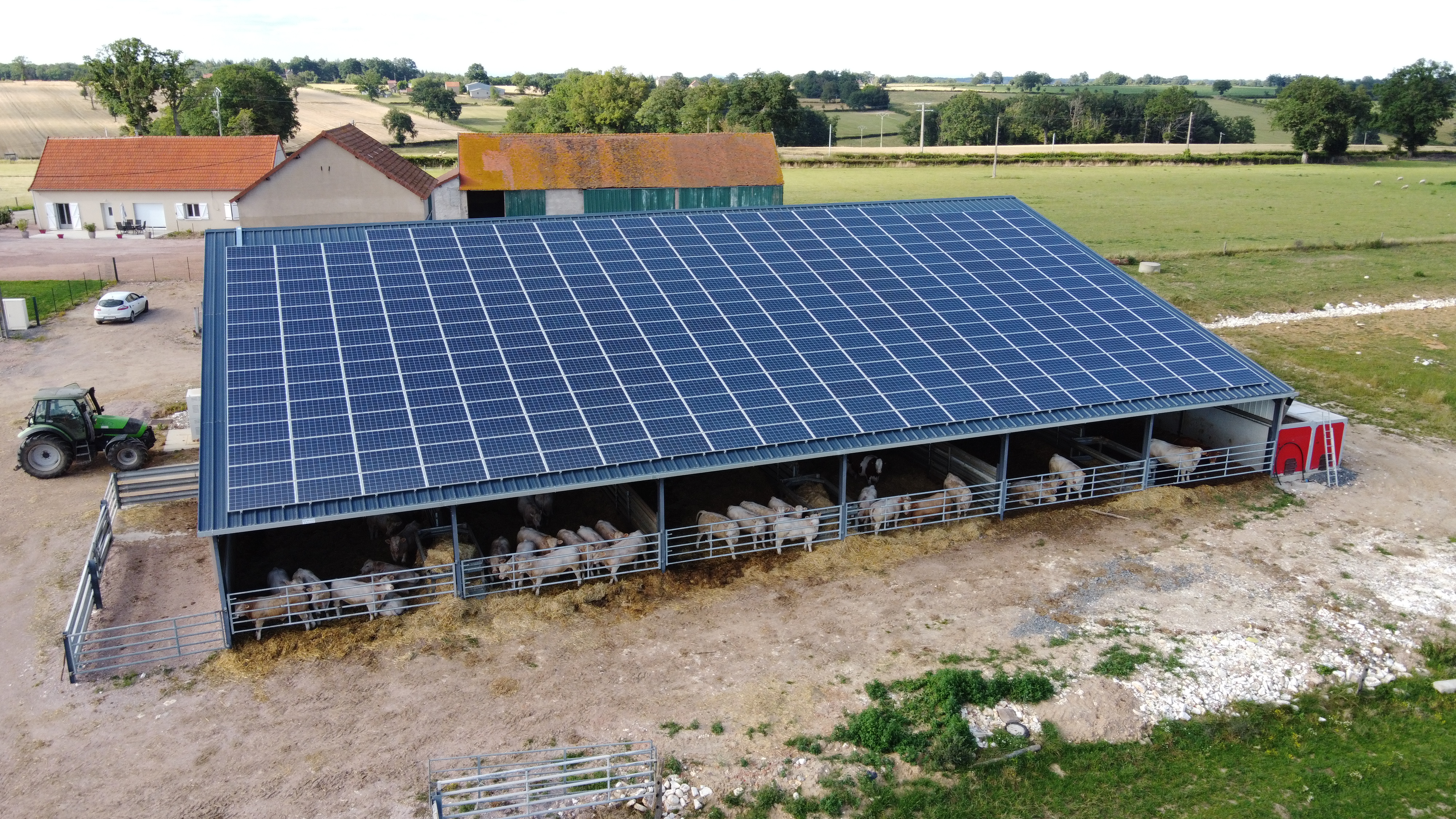 Hangar solaire pour bétail