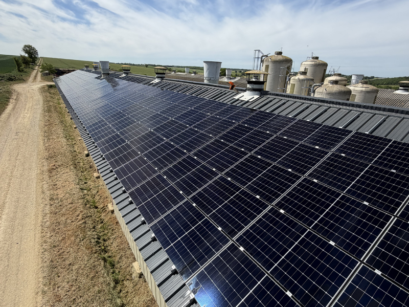 Nettoyage panneaux solaires sur un bâtiment avicole - Montilliers (49)