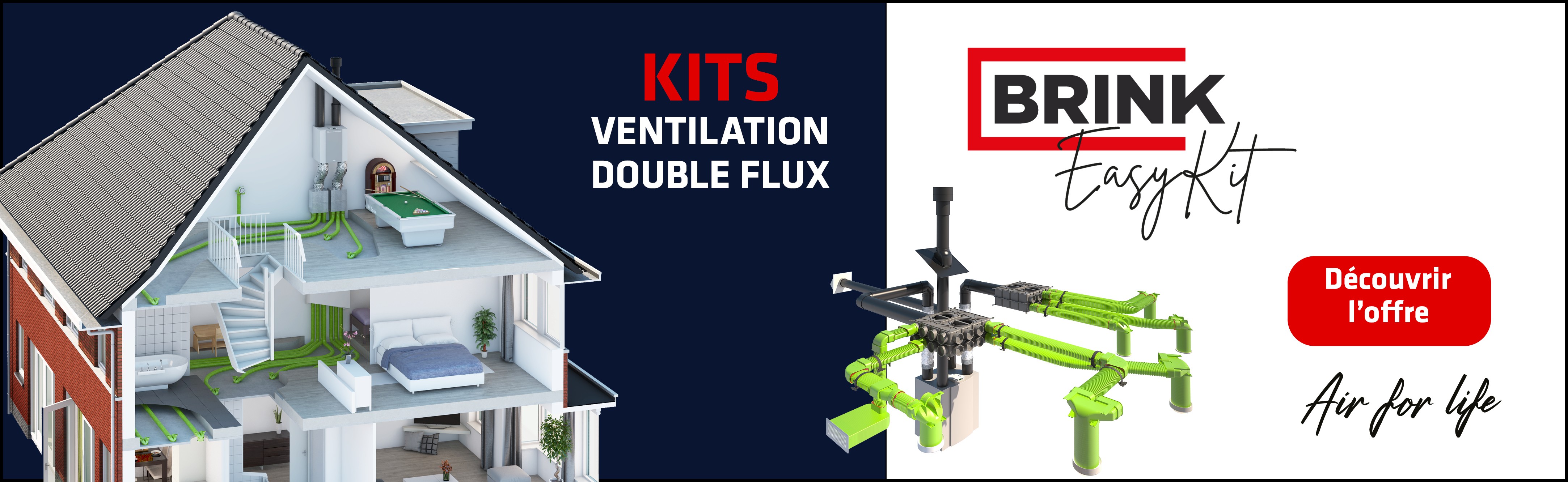 système complet de ventilation double flux BRINK