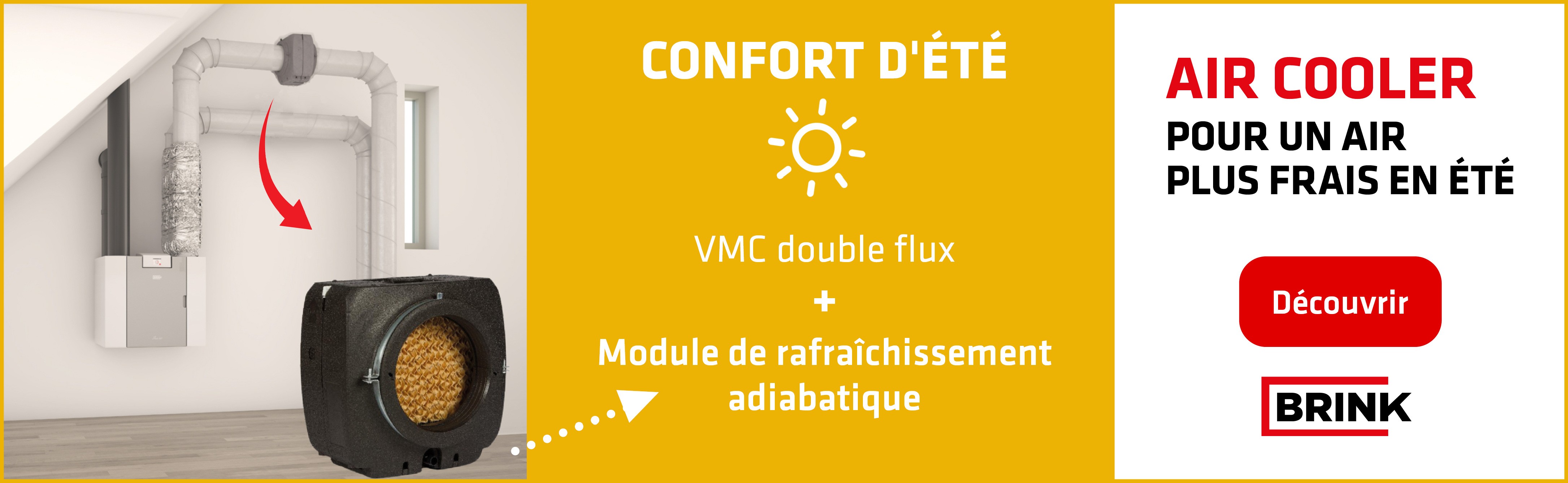 VMC double flux avec rafraîchisseur adiabatique Brink