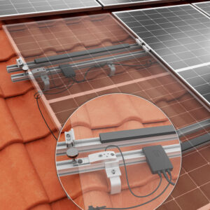 Composants électroniques sous modules sur un toit de tuiles